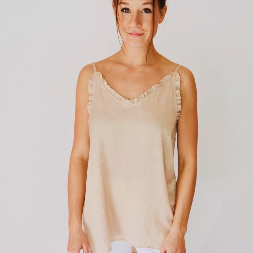 Nude Ruffled Cami Top